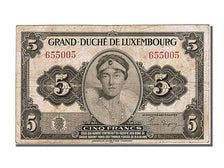 Billet, Luxembourg, 5 Francs, 1944, TTB