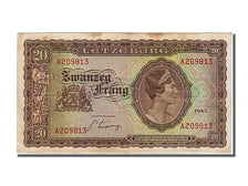 Luxembourg, 20 Frang, 1943, KM #42a, EF(40-45), A 209813