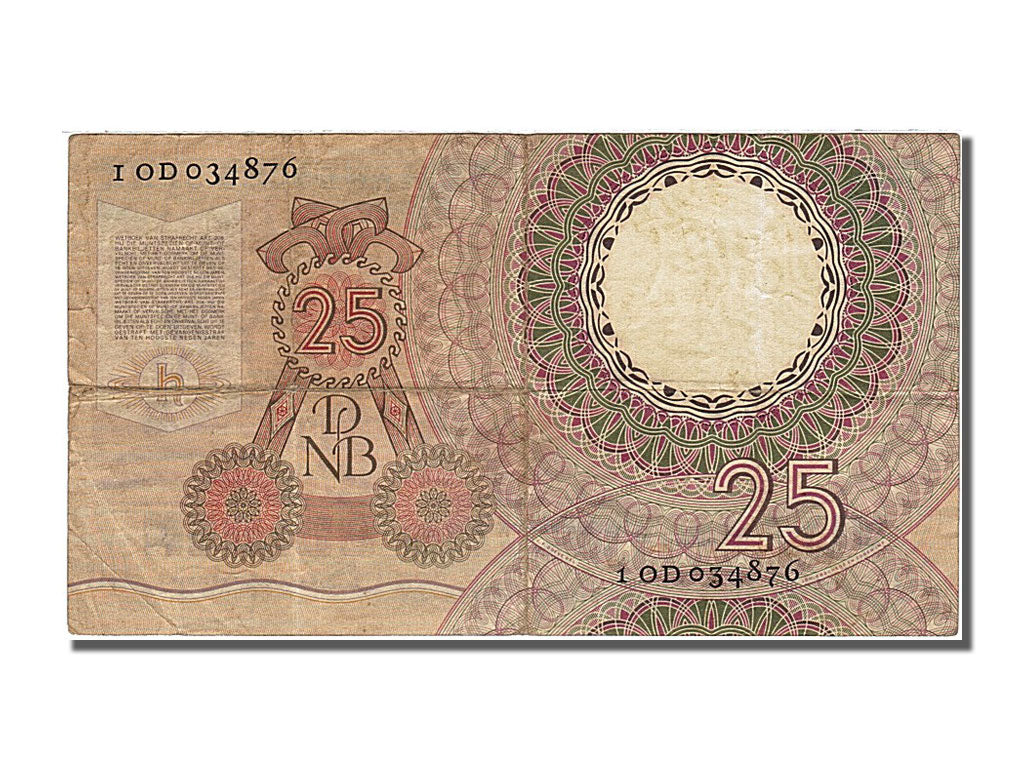 Banknote, Netherlands, 25 Gulden, 1955, 1955-04-10, AU(50-53)