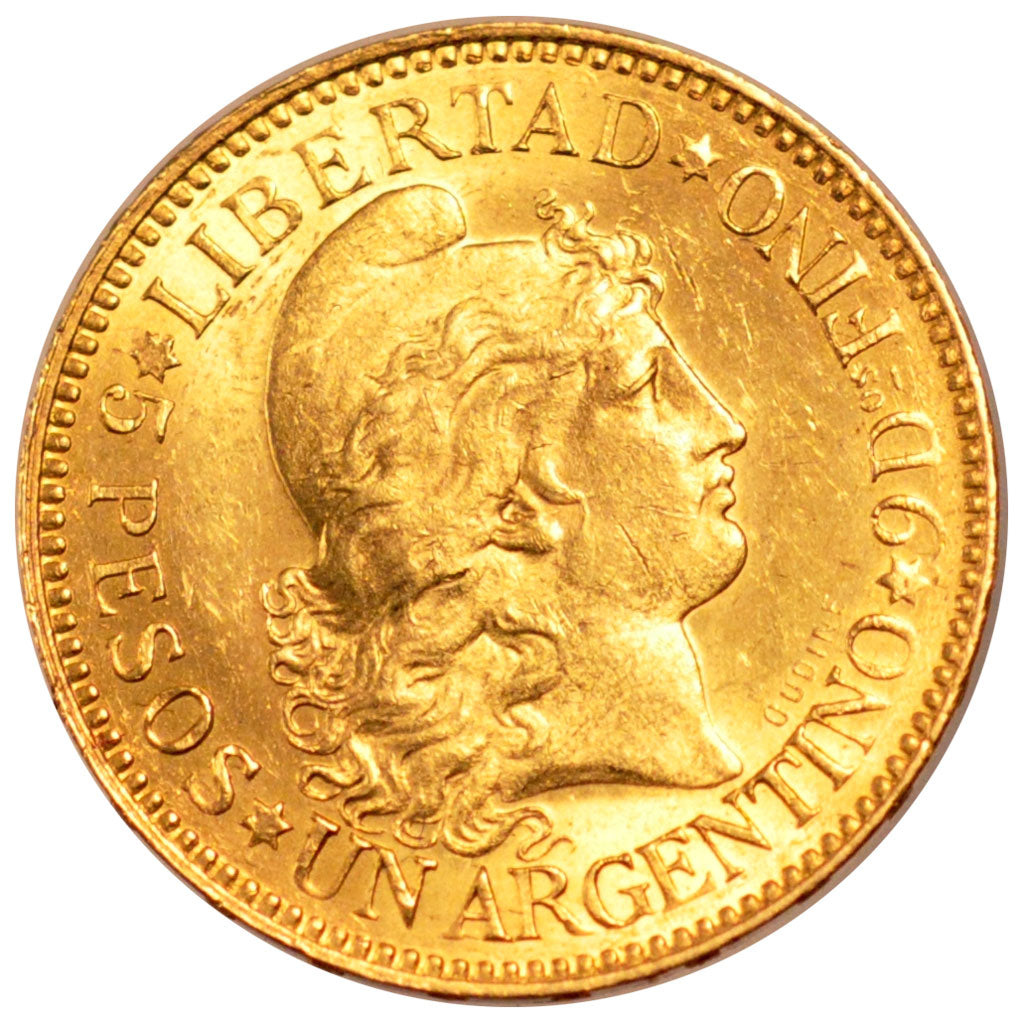 ARGENTINA, Argentino, 1888, KM #31, AU(55-58), Gold, 8.10