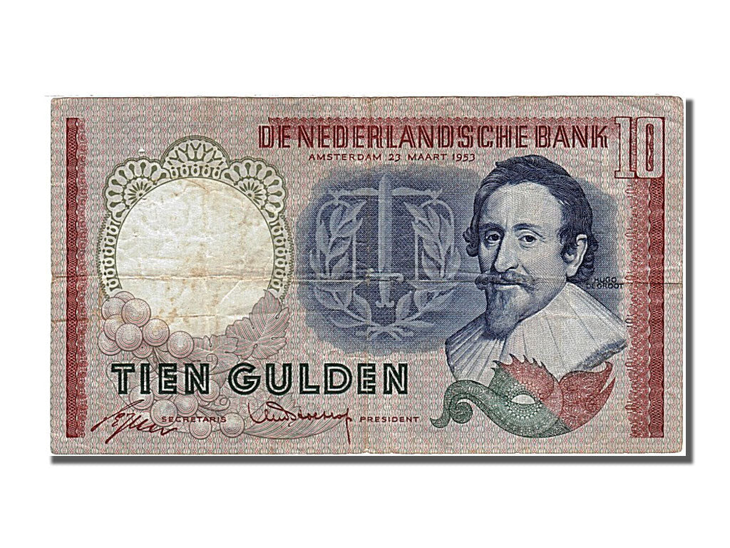 Netherlands, 10 Gulden, 1953, KM #85, 1953-03-23, EF(40-45), CBA 007367