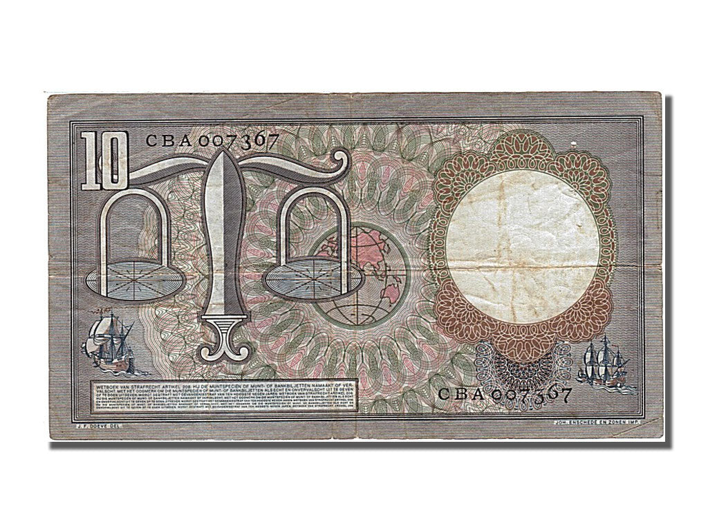 Netherlands, 10 Gulden, 1953, KM #85, 1953-03-23, EF(40-45), CBA 007367
