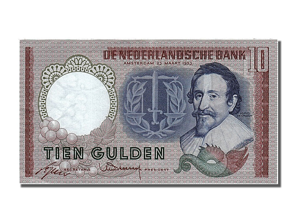 Netherlands, 10 Gulden, 1953, KM #85, 1953-03-23, UNC(63), CVD 091002
