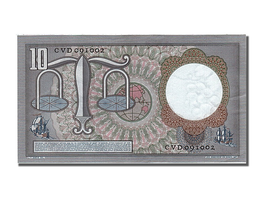 Netherlands, 10 Gulden, 1953, KM #85, 1953-03-23, UNC(63), CVD 091002