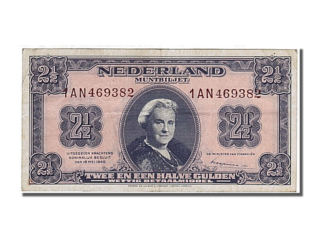 Netherlands, 2 1/2 Gulden, 1945, KM #71, 1945-05-18, EF(40-45), 1AN 469382
