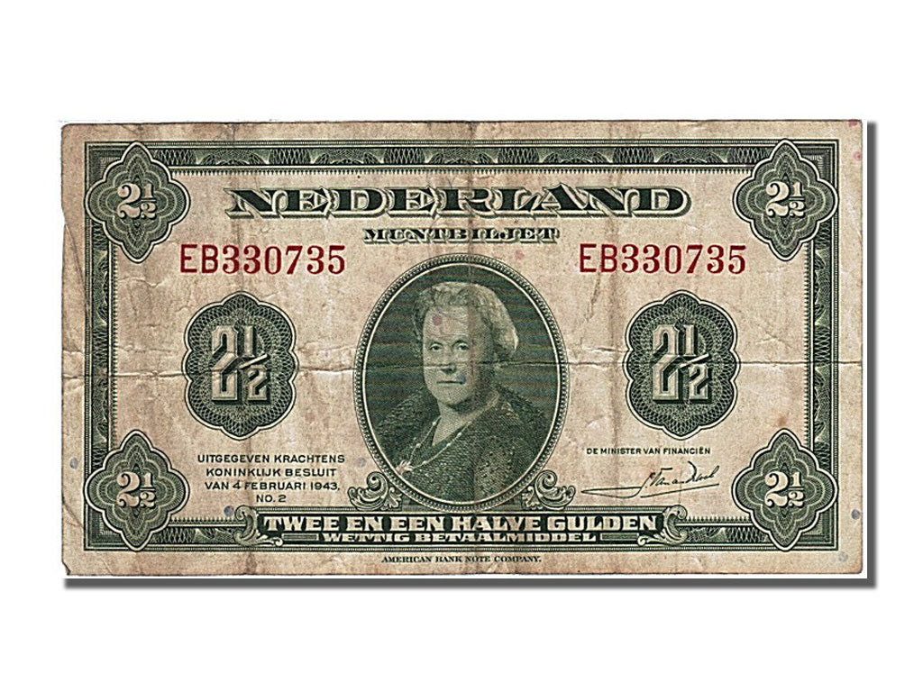 Pays Bas, 2 1/2 Gulden, type Wilhelmina