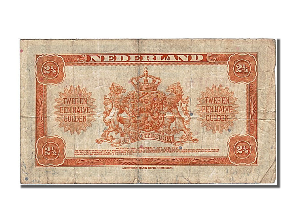 Pays Bas, 2 1/2 Gulden, type Wilhelmina