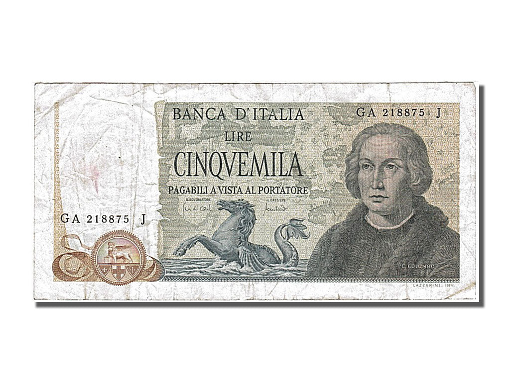 Italie, 5 000 Lire, Type Colomb