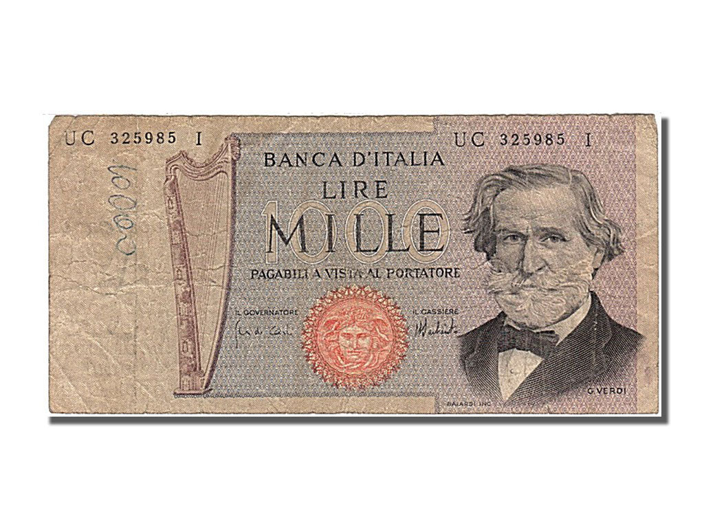 Italy, 1000 Lire, 1975, 1975-08-05, EF(40-45), UC 325985 I