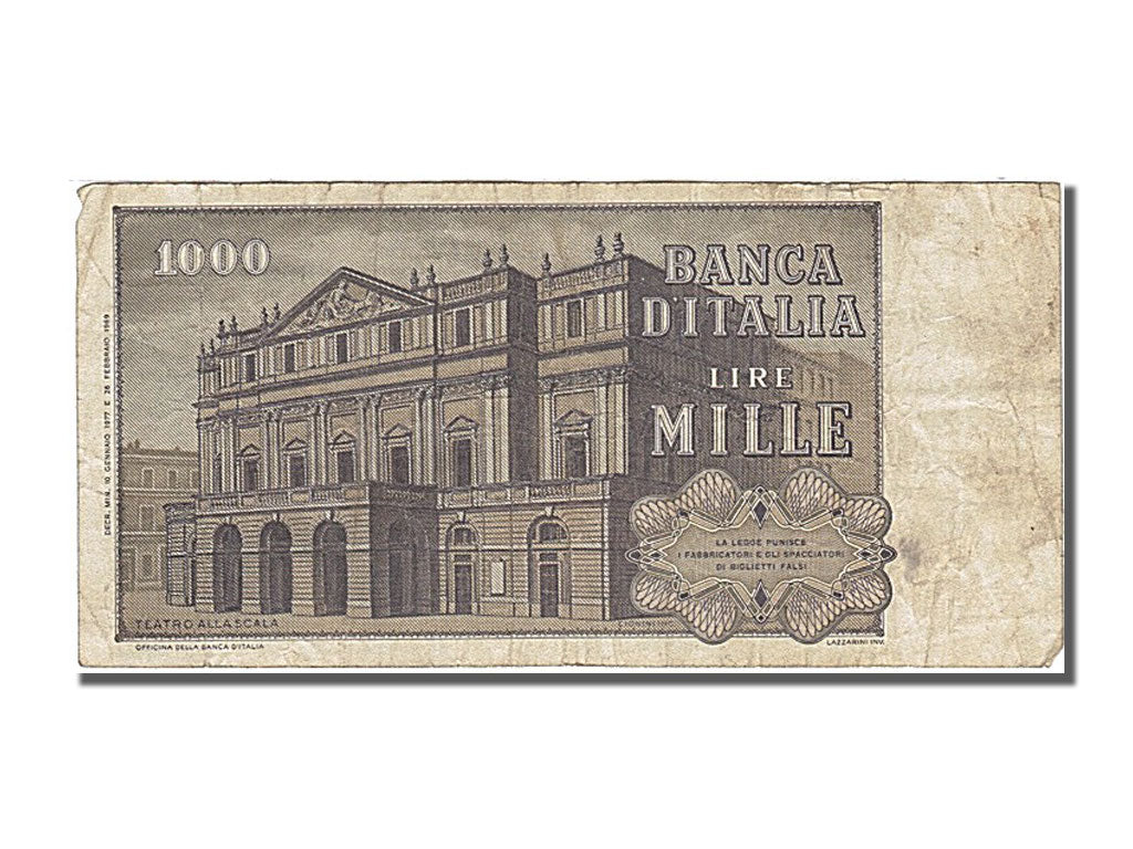 Italy, 1000 Lire, 1977, KM #101d, 1977-01-10, VF(30-35), QC 197575 P