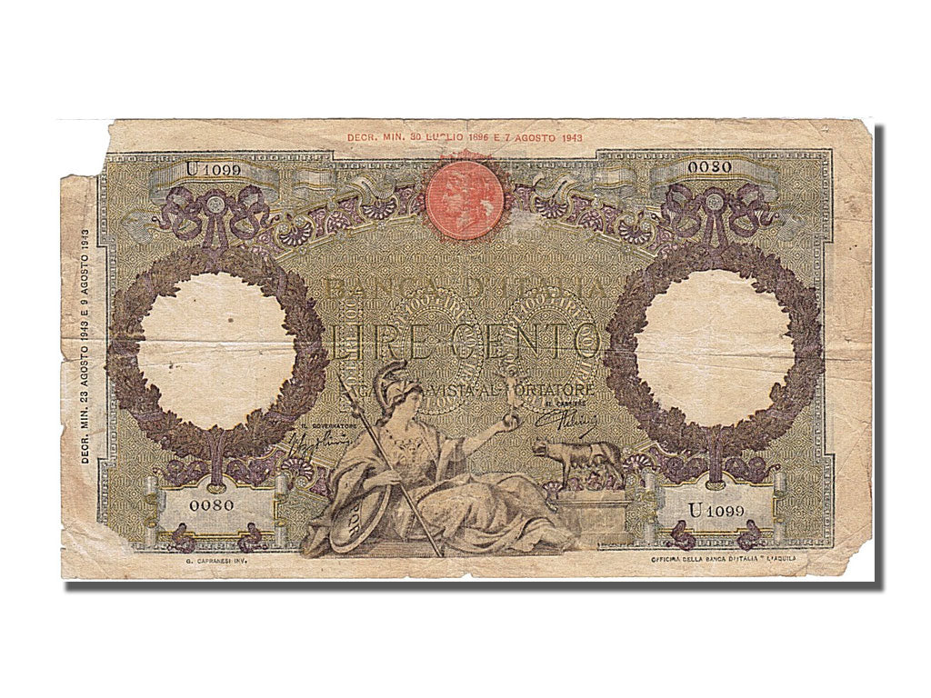 Italie, 100 Lire, type 1943