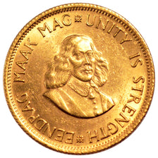 SOUTH AFRICA, 2 Rand, 1962, KM #64, AU(55-58), Gold, 8.01