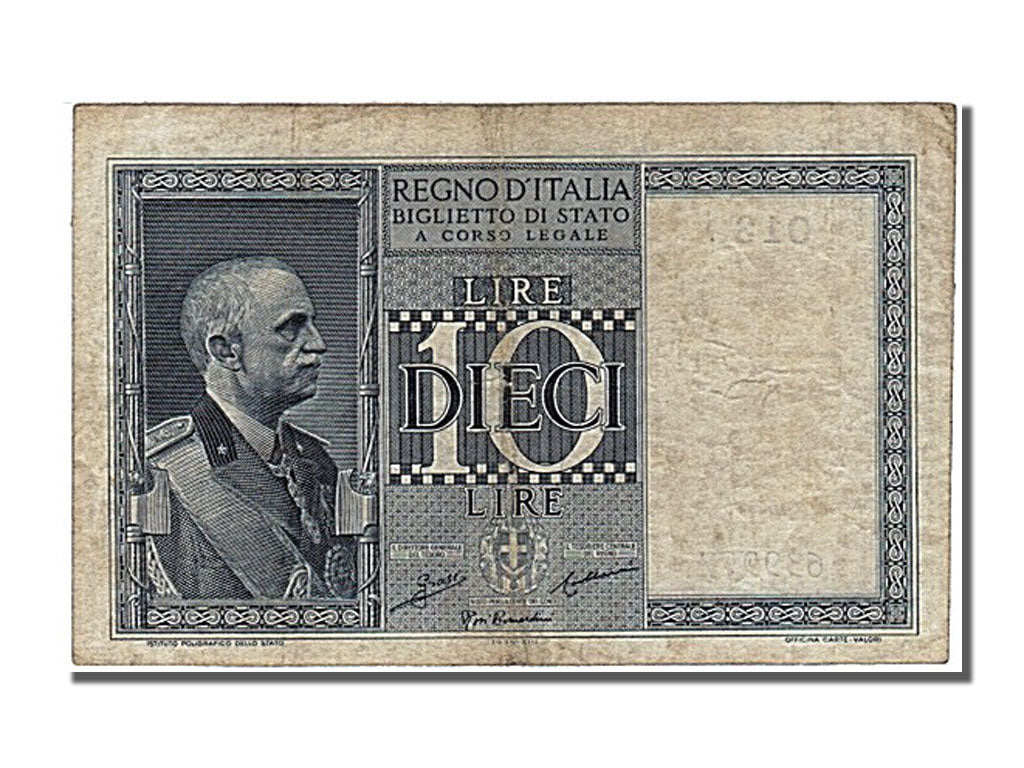 Italy, 10 Lire, 1935, KM #25a, 1935-06-18, EF(40-45), 0139