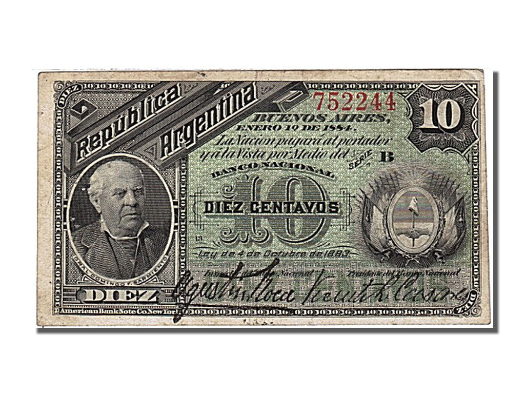 Billete, 10 Centavos, 1884, Argentina, 1884-01-01, EBC