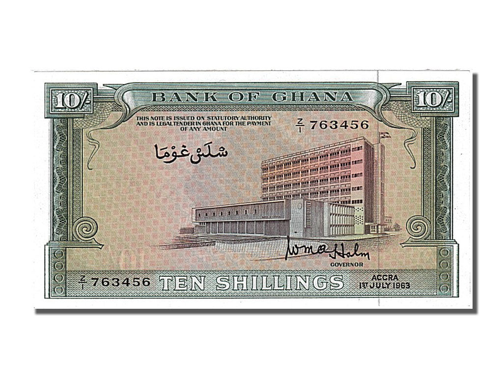 Ghana, 10 Shillings, 1963, KM #1d, 1963-07-01, UNC(65-70), Z/1