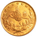 TURKEY, 100 Kurush, 1917, Qustantiniyah, KM #776, AU(50-53), Gold, 7.22
