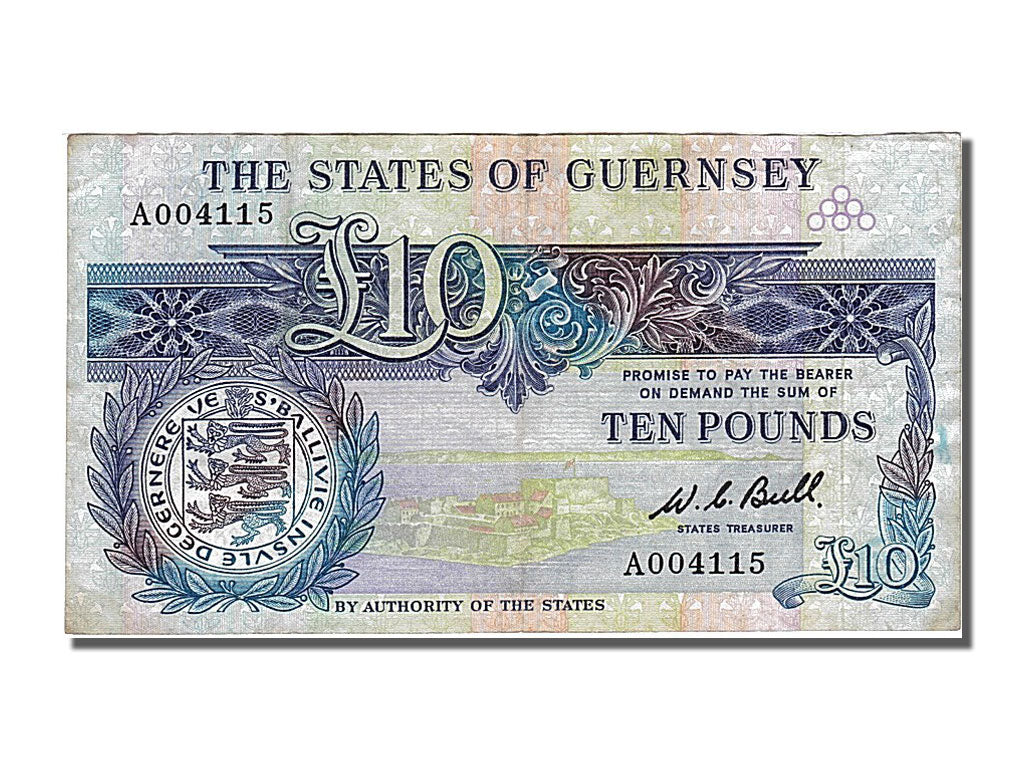 Guernsey, 10 Pounds, 1980, KM #50a, EF(40-45), A 004115