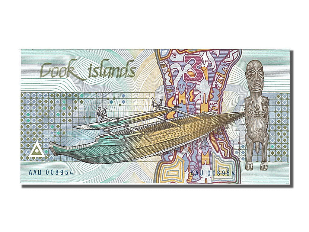 Cook Islands, 3 Dollars, 1987, KM #3a, UNC(65-70)