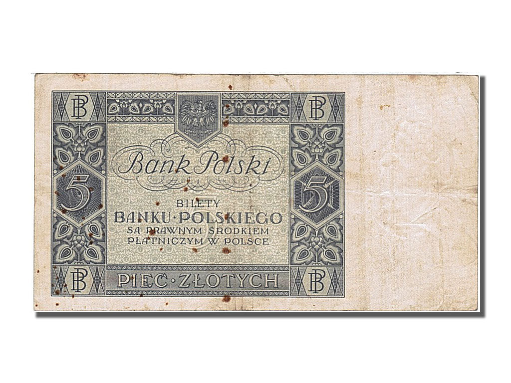 Banknote, Poland, 5 Zlotych, 1930, 1930-01-02, EF(40-45)
