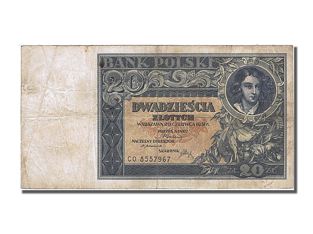 Banknote, Poland, 20 Zlotych, 1931, 1931-06-20, EF(40-45)