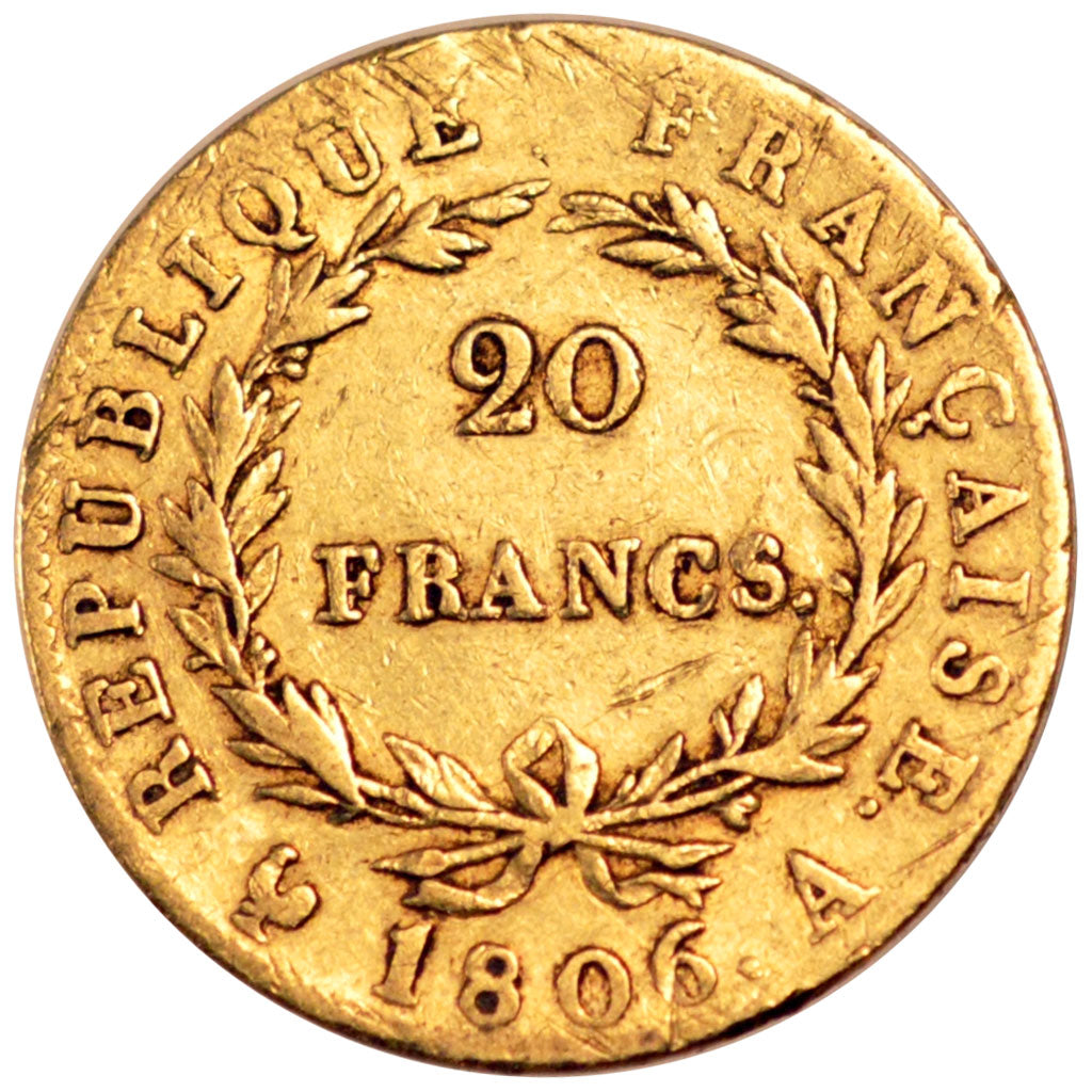 Premier Empire, 20 Francs or Napoléon Ier tête nue