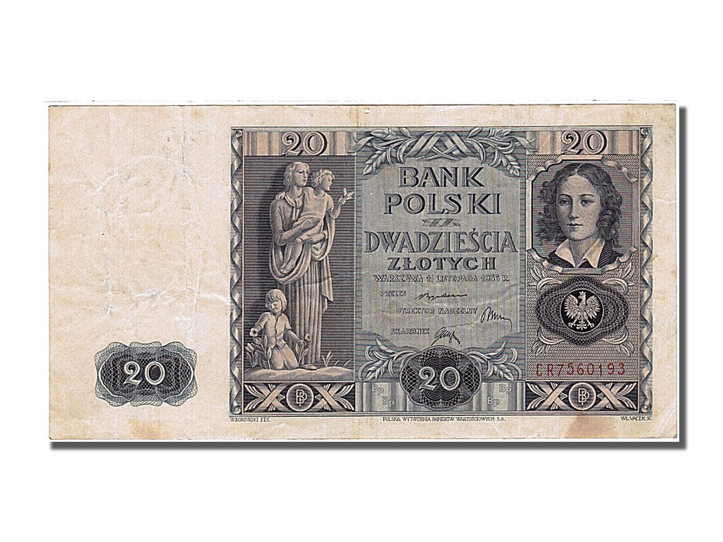Billet, Pologne, 20 Zlotych, 1936, 1936-11-11, SUP