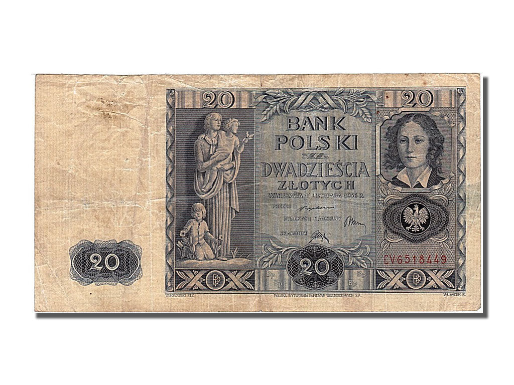Billet, Pologne, 20 Zlotych, 1936, 1936-11-11, TB+