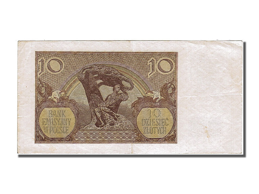 Poland, 10 Zlotych, 1940, KM #94, 1940-03-01, AU(50-53), J 2288354