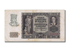 Banknote, Poland, 20 Zlotych, 1940, 1940-03-01, EF(40-45)