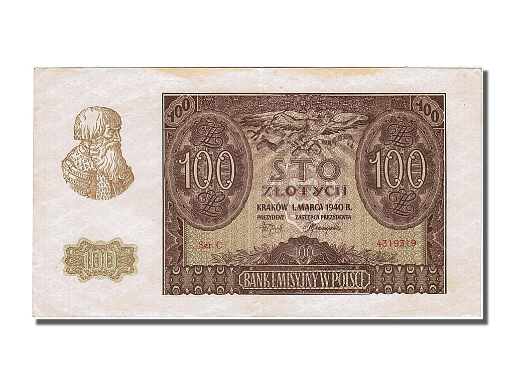 Pologne, 100 Zlotych, type 1940
