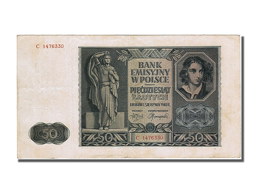 Banknote, Poland, 50 Zlotych, 1941, 1941-08-01, AU(55-58)