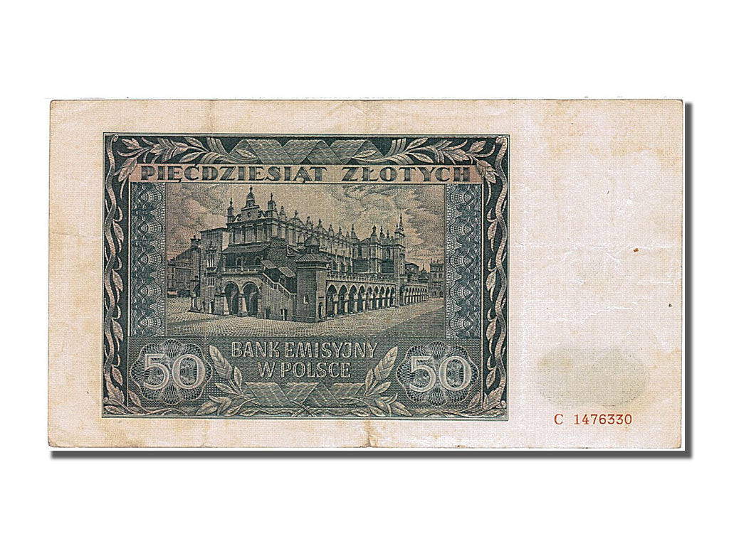 Banknote, Poland, 50 Zlotych, 1941, 1941-08-01, AU(55-58)