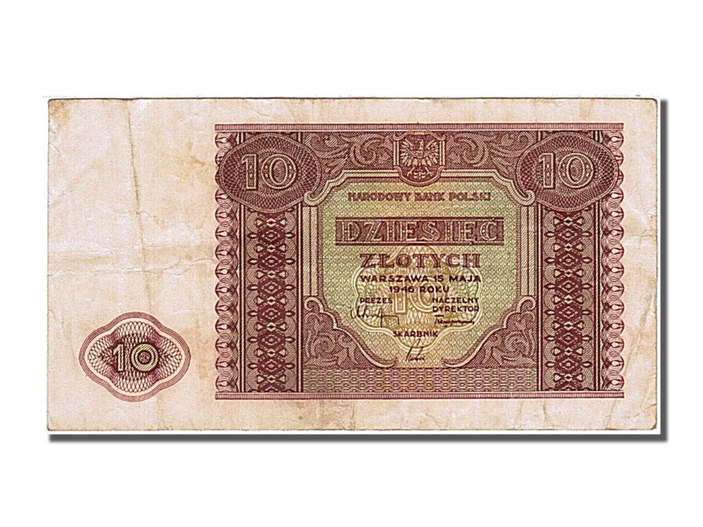 Poland, 10 Zlotych, 1946, KM #126, 1946-05-15, EF(40-45)