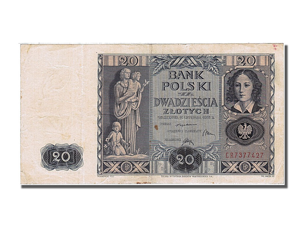 Banknote, Poland, 20 Zlotych, 1936, 1936-11-11, AU(55-58)