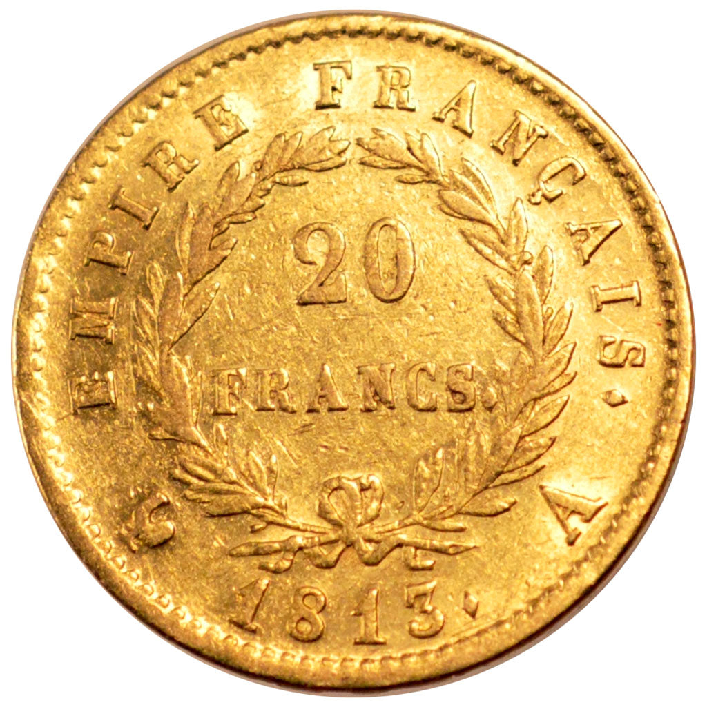 FRANCE, Napoléon I, 20 Francs, 1813, Paris, KM #695.1, EF(40-45), Gold, Gadoury