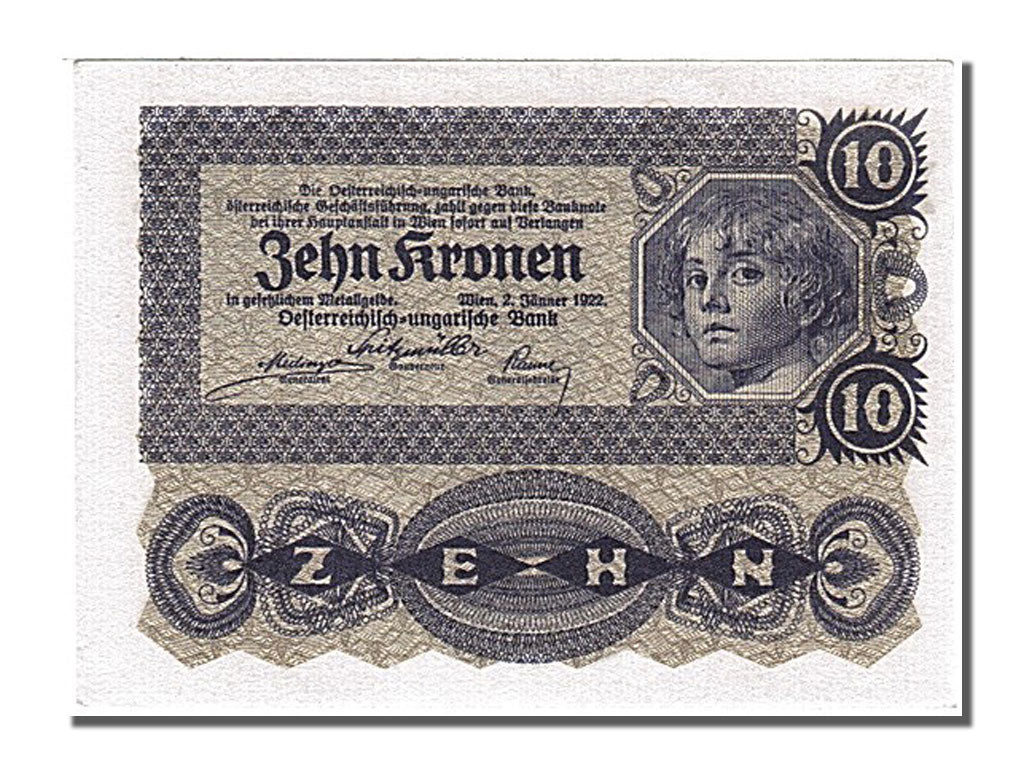 Banknote, Austria, 10 Kronen, 1922, 1922-01-02, UNC(65-70)