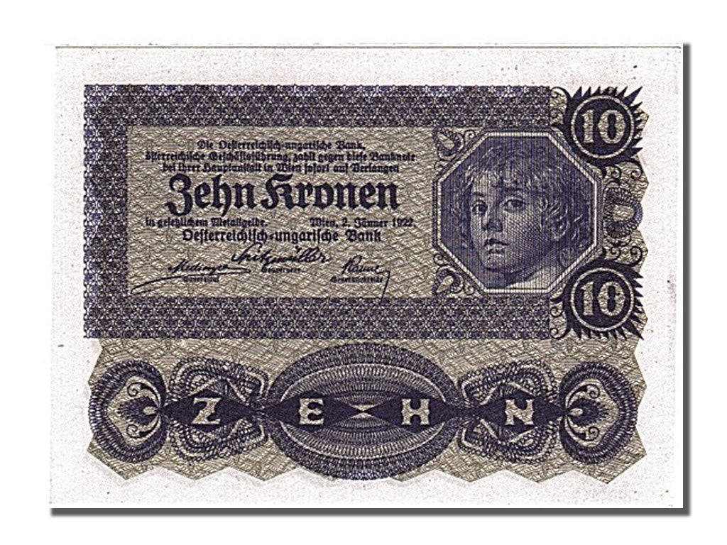 Banknote, Austria, 10 Kronen, 1922, 1922-01-02, UNC(65-70)
