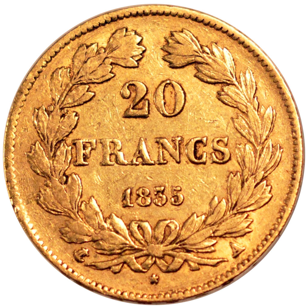 FRANCE, Louis-Philippe, 20 Francs, 1835, Paris, KM #750.1, EF(40-45), Gold,...