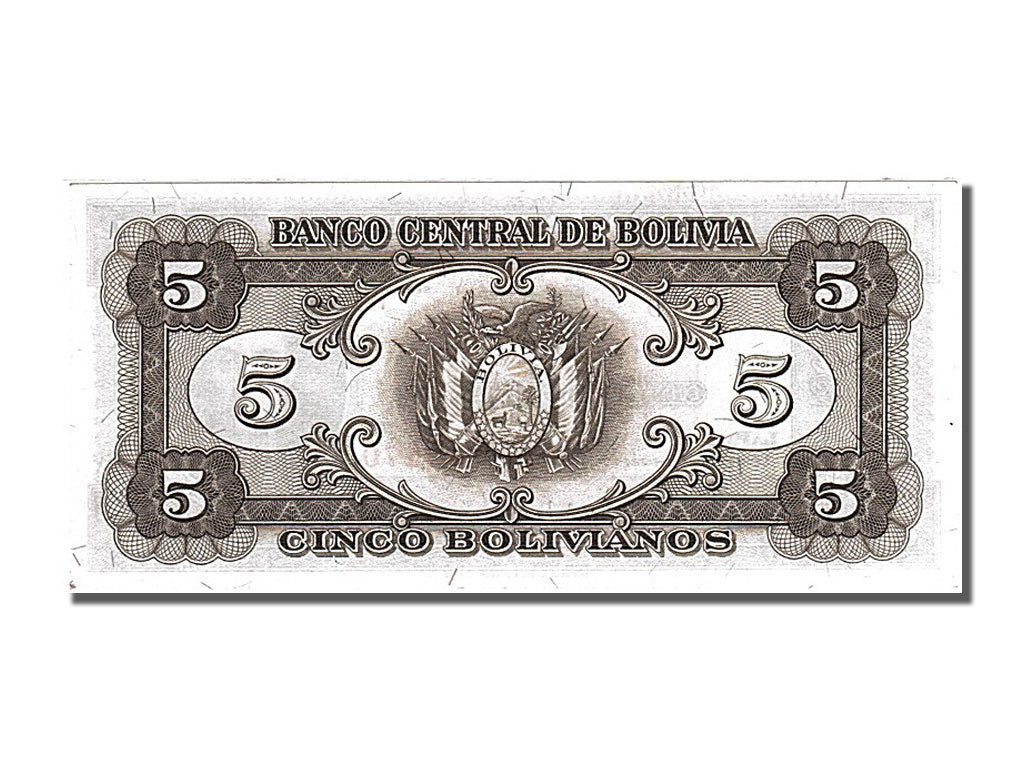 Banknote, Bolivia, 5 Bolivianos, 1945, 1945-12-20, UNC(65-70)