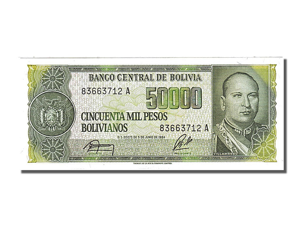 Biljet, Bolivia, 50,000 Pesos Bolivianos, 1984, 1984-06-05, NIEUW