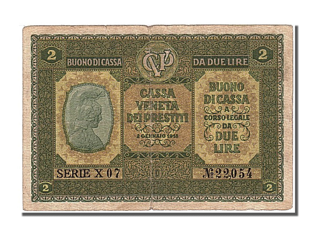 Italie, 2 Lire, type Casa Veneta Dei Prestiti