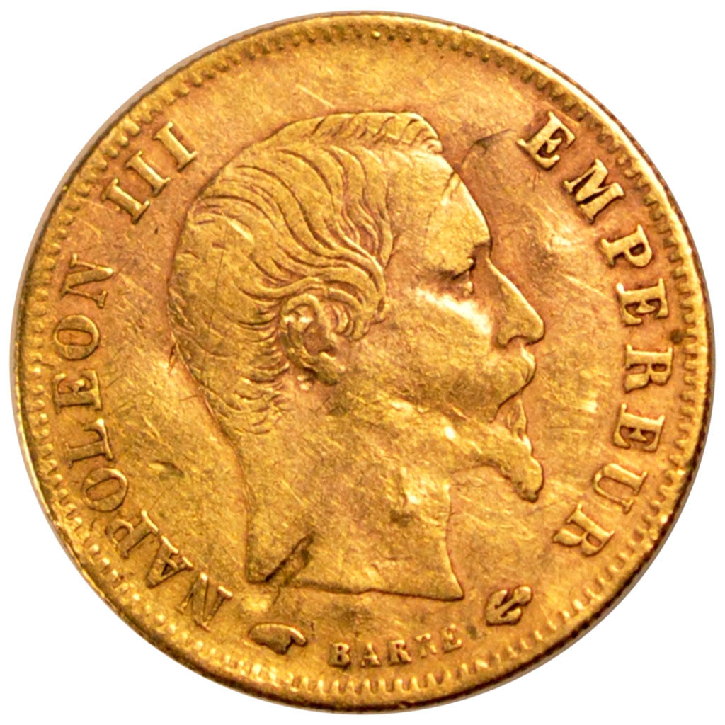 FRANCE, 5 Francs, 1857, Paris, VF(20-25), Gold, Gadoury #1001, 1.59