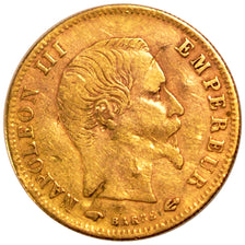 FRANCE, 5 Francs, 1857, Paris, VF(20-25), Gold, Gadoury #1001, 1.59