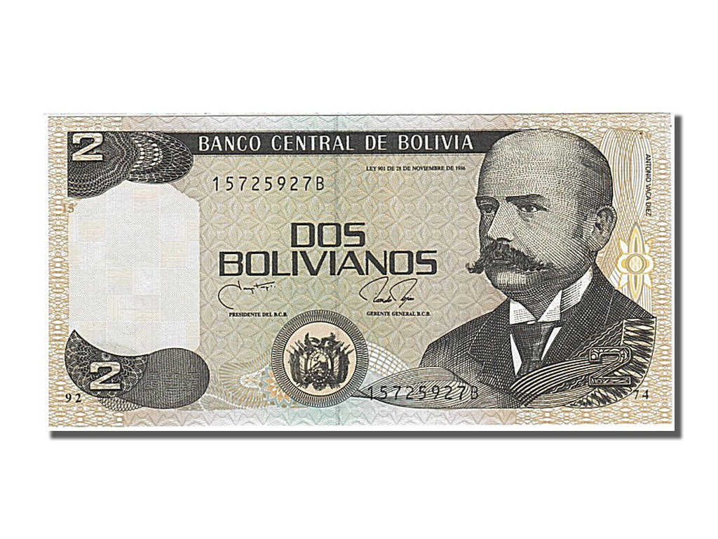 Bolivia, 2 Bolivianos, 1986, 1986-11-28, FDS