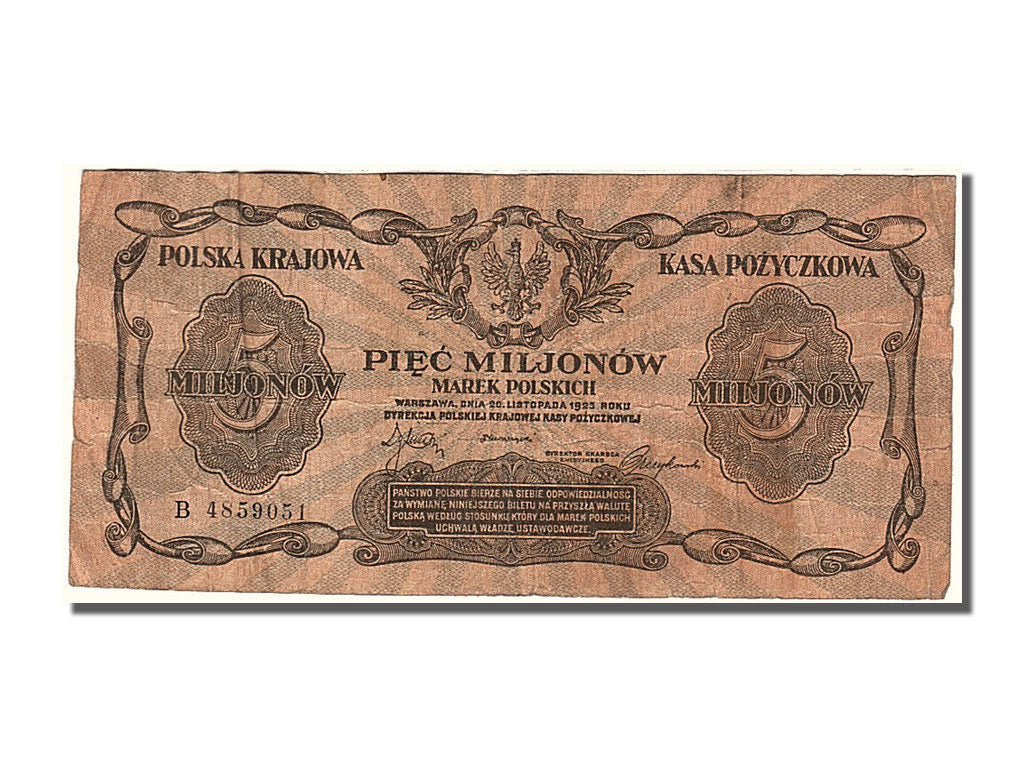 Poland, 5,000,000 Marek, 1923, KM #38, 1923-11-20, EF(40-45), B 4859051