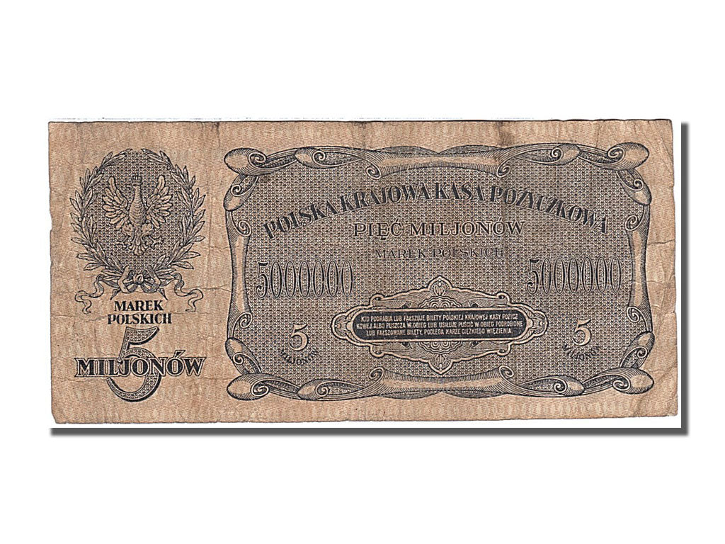 Poland, 5,000,000 Marek, 1923, KM #38, 1923-11-20, EF(40-45), B 4859051