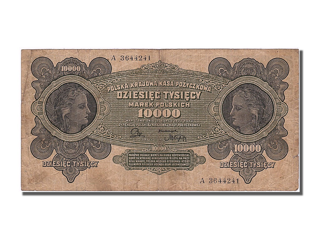Banknote, Poland, 10,000 Marek, 1922, 1922-03-11, EF(40-45)