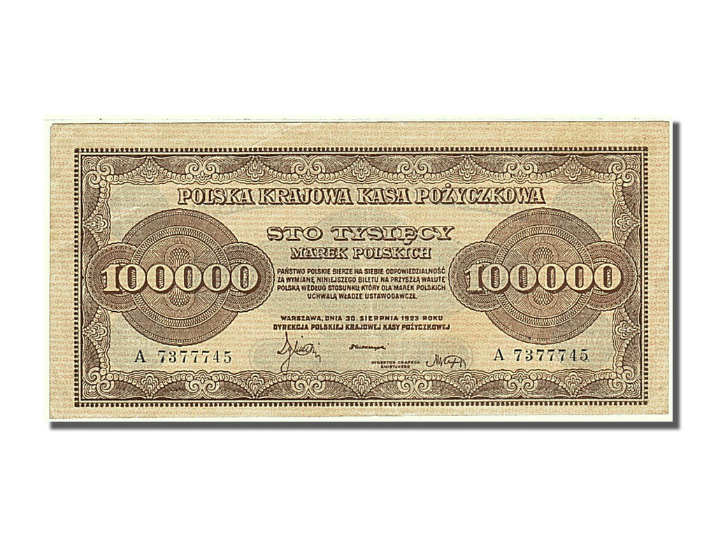 Banknote, Poland, 100,000 Marek, 1923, 1923-08-30, UNC(60-62)
