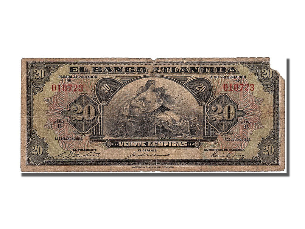 Honduras, 20 Lempiras, 1932, KM #S125b, 1932-07-01, VG(8-10), 010723