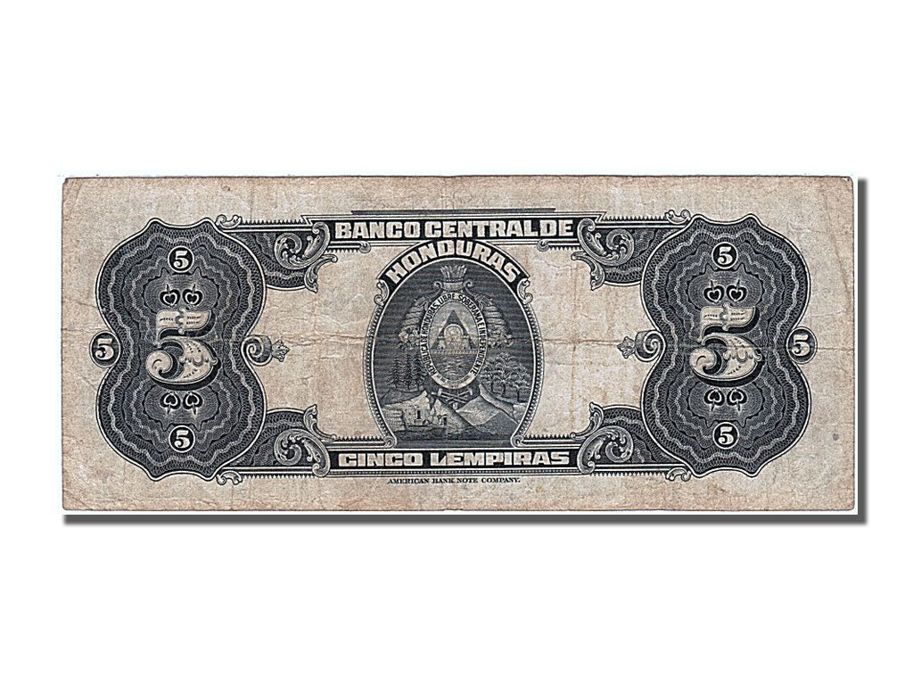 Honduras, 5 Lempiras, 1950, KM #46a, 1950-07-11, EF(40-45), A 235151